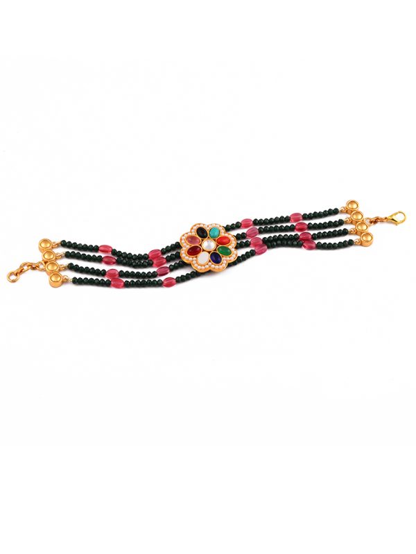 THIS NAVRATNA STUDDED BRACELET WILL FOLLOW YOU IN EACH STEP OF YOUR DREAMS