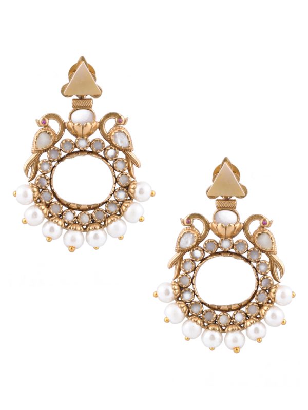 Combo of trendy party wear peacock theme mother-of-pearl styled Earring Set.