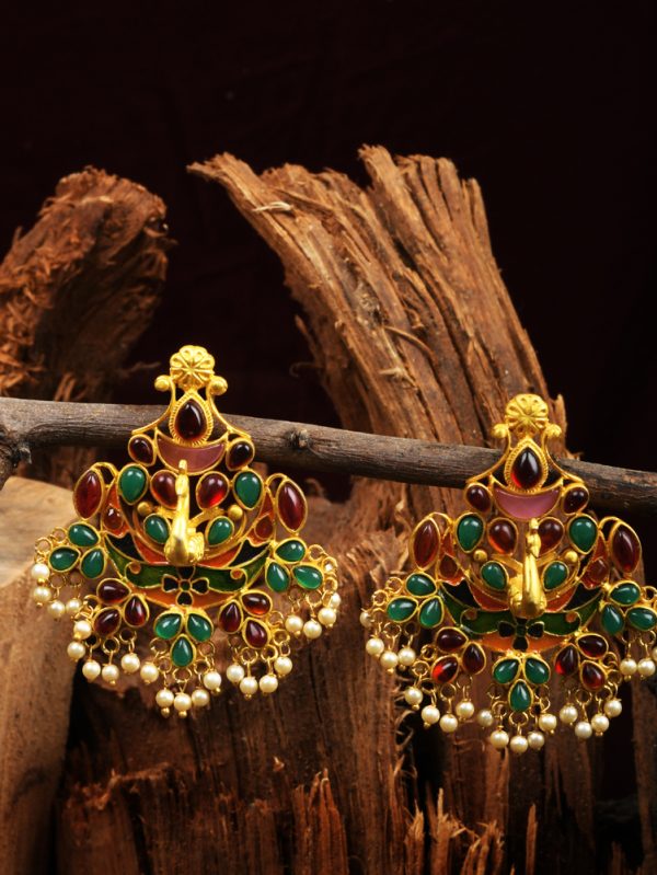 Creation of Peacock style Earring is perfect for a minimal yet elegant look.