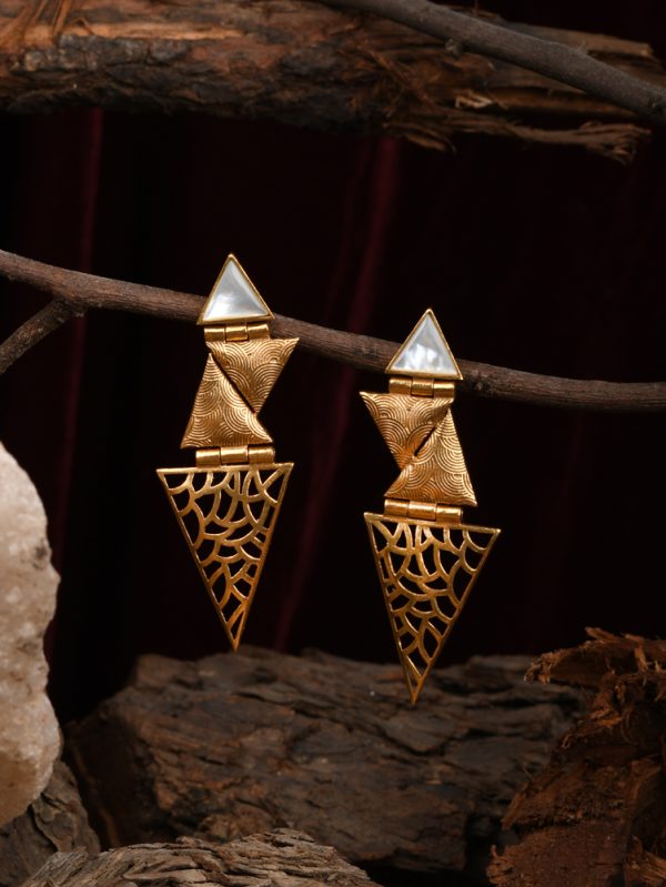 Antique and Attractive Earrings with Triangular Pattern.