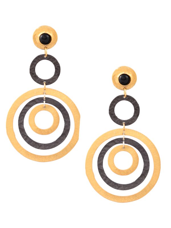 Favourite Shape Earrings in Gold Plated with Two Tone Finish.