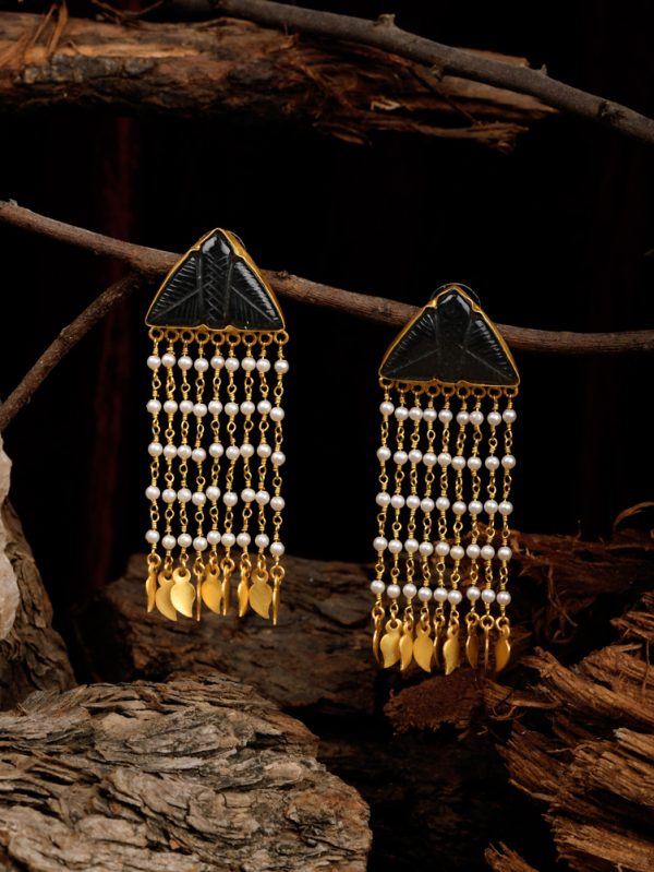 Earrings by Jaipur Lane with Black Onyx & Fresh Water Pearls is unique as you put it.