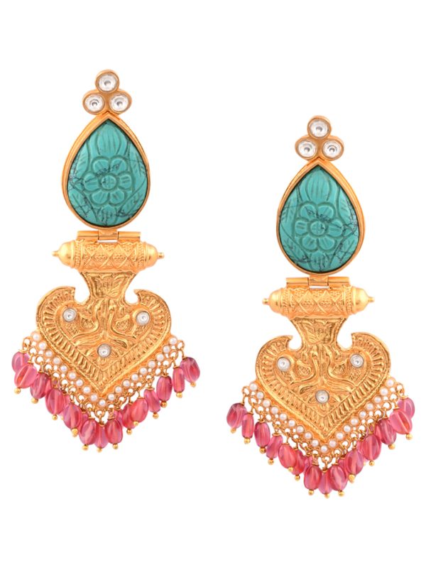 EARRING IS HANDCRAFTED WITH TURQUOISE STONE FROM THE HOUSE OF JL.