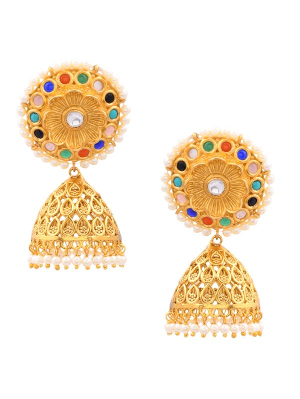 JHUMKA EARRINGS CRAFTED TO PERFECTION FROM JL WITH STYLISH FLORAL LOOK