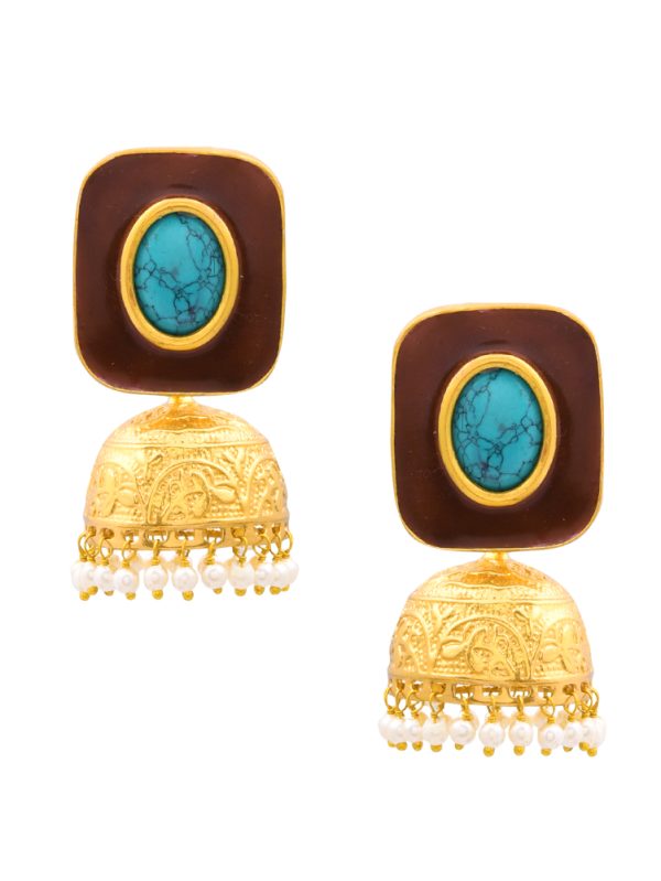 PRESENTIING BEAUTIFUL STONE STUDDED  EARRING WITH MINAKARI BY JL