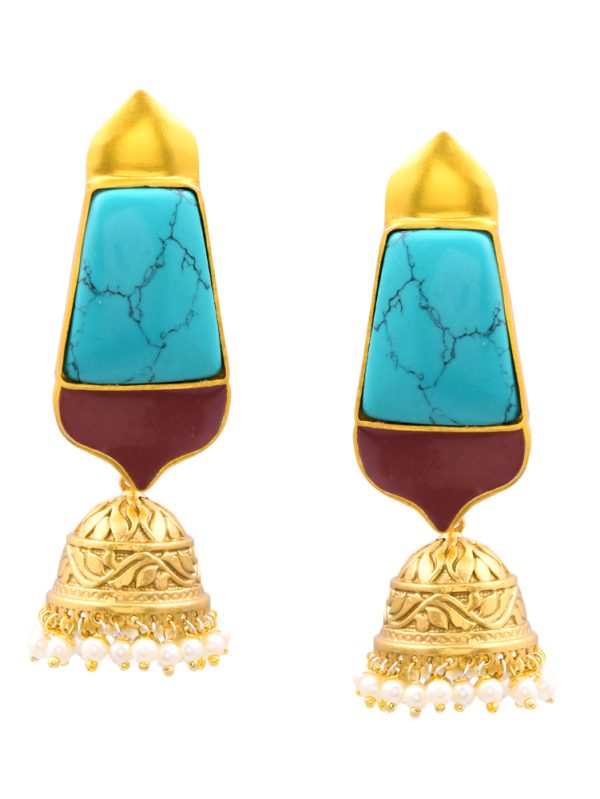 EARRING IS STYLISH WITH STONE & MAKE IT STATEMENT