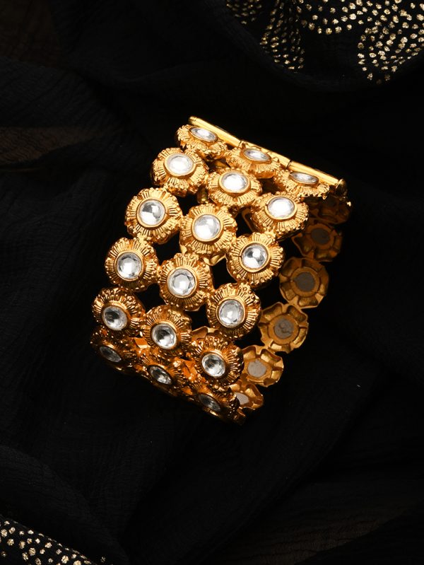 Vintage gold plated Textured Women stylish bangle.