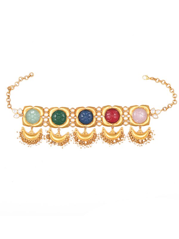 COLORSTONES FLORAL STYLE PAIRED WITH MOON STYLING ON NECK!PAMPER URSELF WITH JL