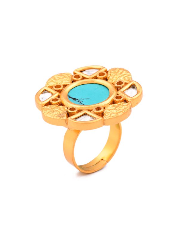 TURQUOISE STUDDED RING ENHANCES NATURAL CHARM