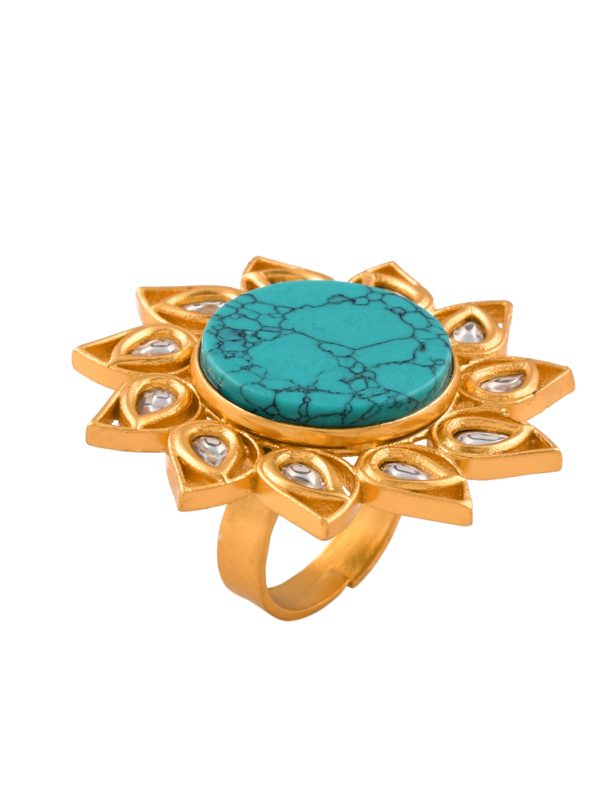 TURQUOISE STUDDED RING ENHANCES NATURAL CHARM